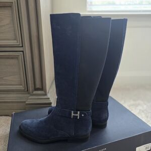 Tommy Hilfiger Tall Knee High Blue Suede Women's Size 10
